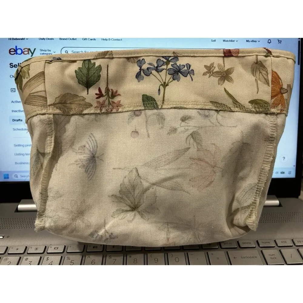Longaberger Shoulder Purse Basket Liner Botanical Fields Floral Fabric